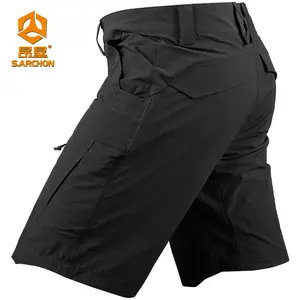 Pantalones cortos de camuflaje para hombre, shorts ajustados impermeables, cómodos para senderismo, trabajo, táctico, verano, aire libre