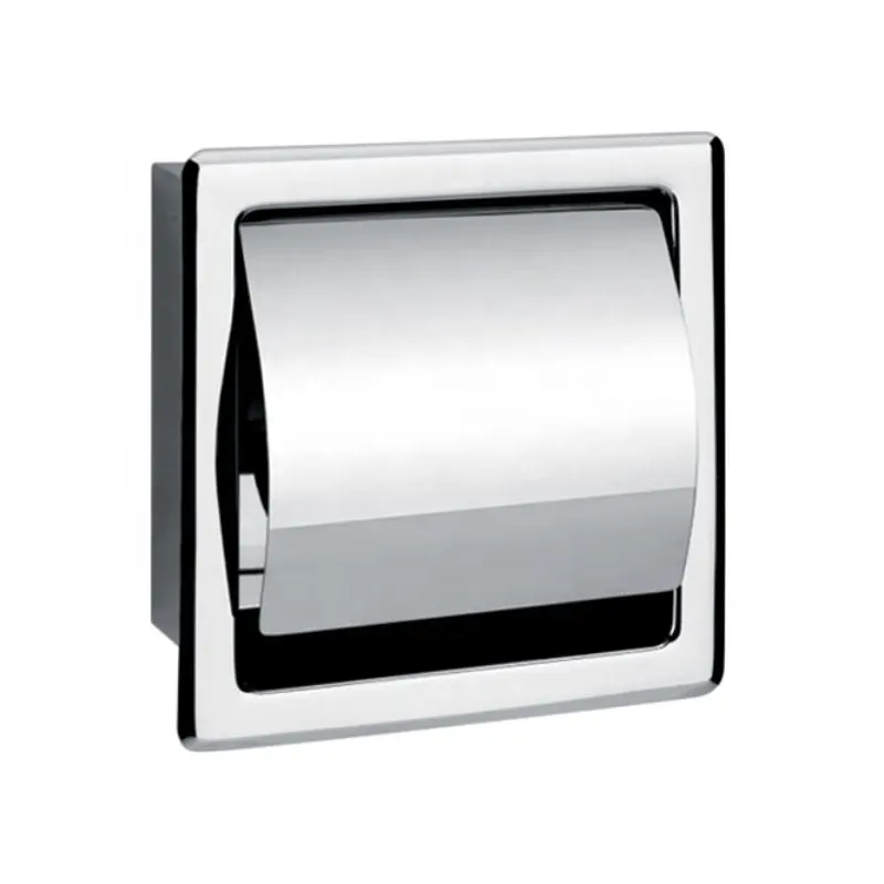 Wall Mount Hand Roll Tissue Towel Dispenser Concealed Installation Stainless Steel Toilet Paper Roll Holder with cover
