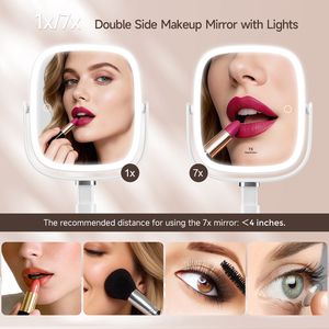 <span class=keywords><strong>Miroir</strong></span> de maquillage de table avec 3 modes de couleur, luminosité réglable, hauteur réglable, télescopique, <span class=keywords><strong>miroir</strong></span> cosmétique rechargeable - Product Image 4