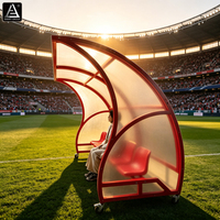 Banc d'équipe mobile en aluminium pour 6 joueurs, abri pour joueurs de football, idéal pour les terrains de sport en plein air