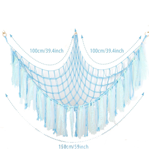 Hamac suspendu d'angle multicolore en <span class=keywords><strong>macramé</strong></span> fait main pour jouets en peluche OEM/ODM, plateau de rangement pour jouets en peluche - Product Image 3