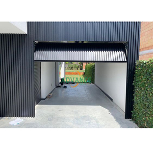 Porte de <span class=keywords><strong>garage</strong></span> sectionnelle moderne à lamelles inclinables en alliage d'aluminium, grille décorative commerciale, à montage encastré - Product Image 1