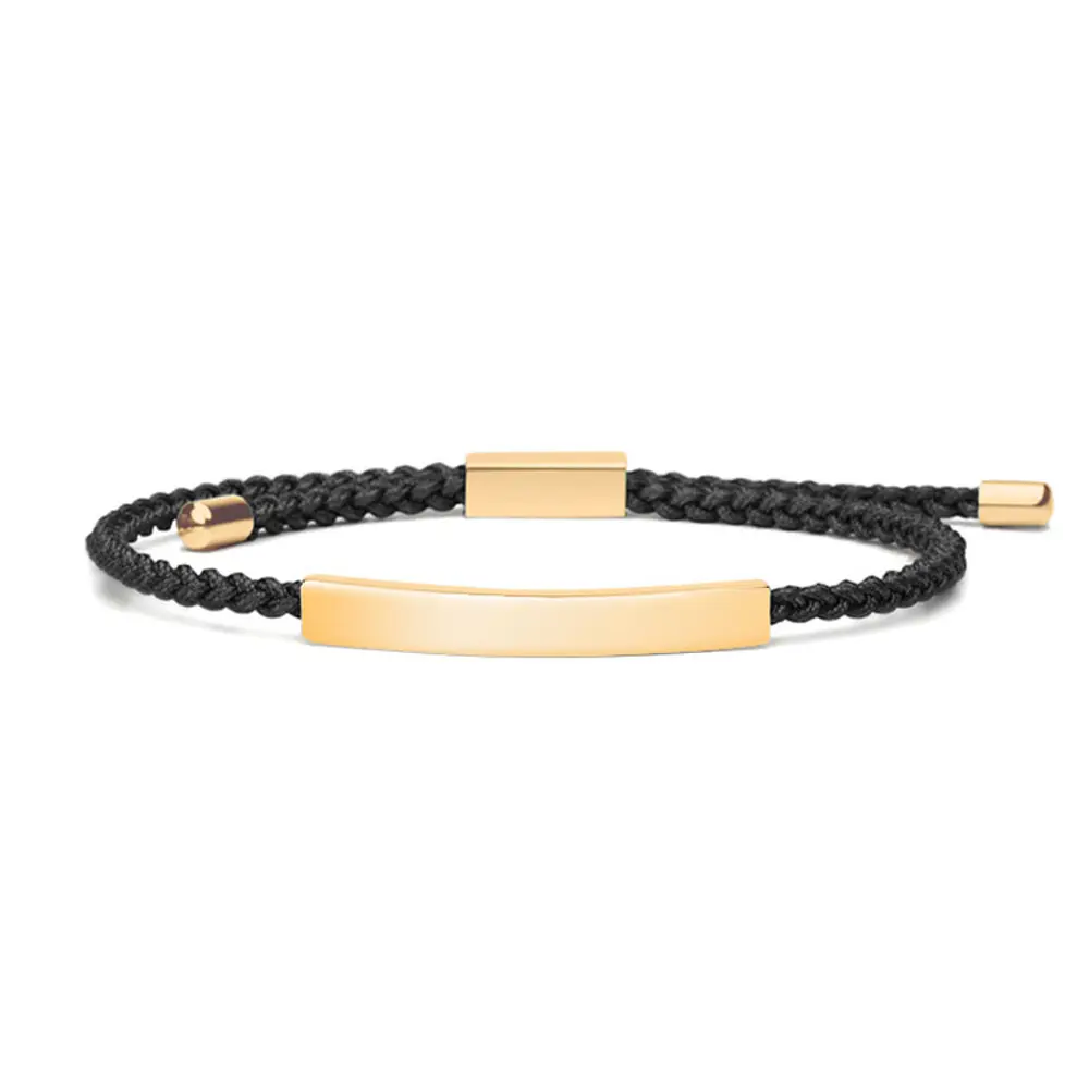 MIENTER Men Handmade Weave Rope Logo personalizzato Charm Nylon Mens bracciale intrecciato in oro