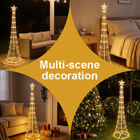 Luces LED para Árbol de Navidad, Plegables, para Exteriores, IP65, Enchufe, 1 Año de Garantía, 10000 Horas, Blanco Cálido, CRI 80, Fácil Instalación