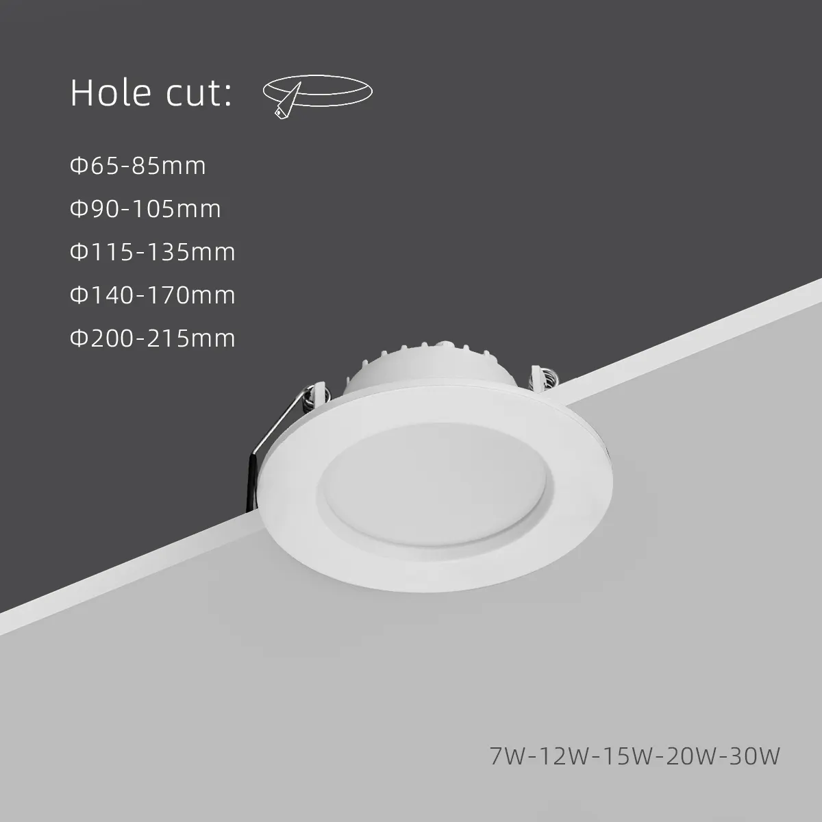 SLYNN Top Selling CCT Ultra Slim Painel Luz Inteligente LED Recesso Iluminação Regulável Recesso Downlight Para Iluminação Interior