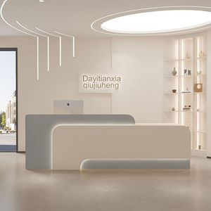 <span class=keywords><strong>Comptoir</strong></span> d'accueil moderne de luxe en bois pour hôtel, salon de beauté, centre de bien-être, magasin de vêtements, clinique esthétique, hôpital, école - Product Image 4