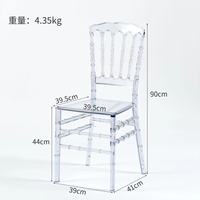 Chaises classiques d'Acrilico Chine Usine Nordique Acrylique Location Polycarbonate Résine Plastique Moderne Événement Clair Chaises Empilables