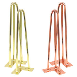 أرجل طاولة الفاخرة الحديثة جولة الزجاج الصلب الكروم الطعام الطعام القهوة أثاث معدني روز الذهب دبوس الشعر أرجل طاولة للجداول - Product Image 1