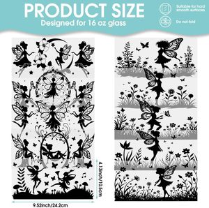 10 feuilles d'autocollants de transfert UV DTF, pour gobelets en verre, autocollants imperméables, étiquettes adhésives pour la décoration de bouteilles <span class=keywords><strong>et</strong></span> de tasses - Product Image 3