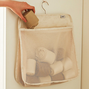 Organisateur de placard suspendu minimaliste en toile maillée double couche avec crochets pour chaussettes, sous-vêtements et organisation de la garde-robe - Product Image 2