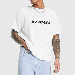 Vêtements à col rond avec impression de logo personnalisée T Shirt Men Casual Loose White T-Shirt High Quality Solid Color Men's T-Shirts Wholesale - Product Image 1