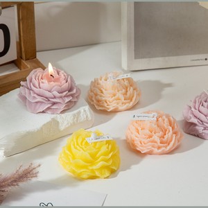<span class=keywords><strong>Bougie</strong></span> parfumée créative multicolores en forme de fleur, parfum d'ambiance pour la maison, fournitures de décoration de fête, bougies parfumées en forme de pivoine - Product Image 2