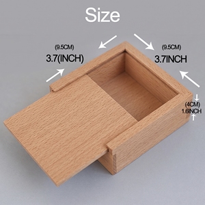 Boîte à bijoux en bois au design nouveau, avec couvercle coulissant personnalisé, boîte cadeau en bois avec couvercle extractible - Product Image 3