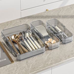 Plastic Extendable Partition <b>Storage</b> <b>Box</b> Modern Design for Desktop Compartment Kitchen Tableware Sundries Adjustable Drawer - Product Image 2