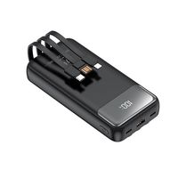 Power Bank Plastik Ultra Tipis Berkapasitas Tinggi Pengisian Cepat Dua Arah 20.000 MAh Layar Digital Portabel dengan Data Internal