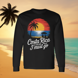 Les vacances tropicales vous appelaient : T-shirt à manches longues unisexe pour adulte, col rond, imprimé numérique - Product Image 3