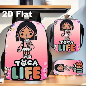 Linda Mochila con Personajes de <span class=keywords><strong>Toca</strong></span> <span class=keywords><strong>Life</strong></span> |   Coche Rosa de Estilo Dulce - Product Image 1