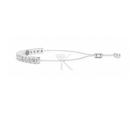 Pulsera de Oro Sólido de 14K con Diamantes Brillantes Cultivados en Laboratorio de 4.30mm, Ajustable, Estilo Bolo, Minimalista, para Novia, Regalo para Ella