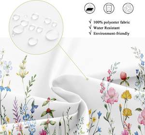 Seni 3D dicetak warna-warni musim semi bunga liar tanaman daun tumbuhan Modern kain poliester tahan air dengan kait plastik - Product Image 3