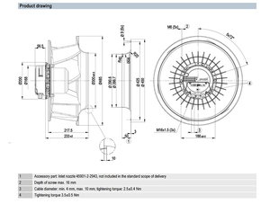 พัดลมแบบแรงเหวี่ยงย้อนหลัง EBM-PAPST รุ่น R3G450-RH33-01 สำหรับอุตสาหกรรม HVAC ระบบระบายอากาศ และชุดจัดการอากาศ - Product Image 2