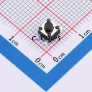 ZX-QC4545-4.3TP Tactile Switch SMD-4P,4.5x4.5mm Switch Single Pole Single Throw Round Button 2.6N Vertical Mount - Product Image 1