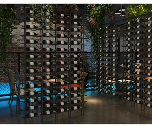 Giá để rượu trang trí cao cấp bằng sắt hoặc thép không gỉ, có ngăn chứa và giá đỡ - Product Image 6