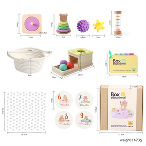 Juego de Juguetes Educativos Montessori para Apilar, Unisex, <span class=keywords><strong>6</strong></span>-9 Meses, Oso, Juego de Imitación, Múltiples Funciones, Material de Madera y Silicona, Empaquetado en Caja - Product Image 6