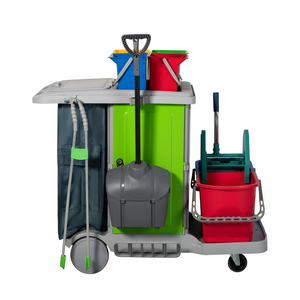 Recién llegado, herramientas de limpieza, Hotel, Hospital, aeropuerto, carrito de limpieza profesional adecuado, carro de conserje multifuncional limpio - Product Image 6