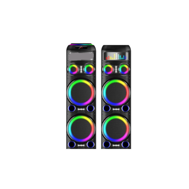 Dual 12 Inch Large Model Colored Lights, Outdoor Party Speakers, Karaoke, Dual Wireless Microphones, High Volume, High-power Sou