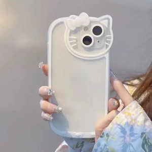Funda transparente para teléfono con diseño de gatos de dibujos animados, estilo moderno y lindo, con espejo de KT en la parte trasera, para iPhone 11, 12, 13 Pro Max, 14 Plus, 15, 17 - Product Image 3