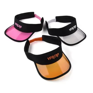 야외 여름 스포츠 조정 가능한 골프 고무 라벨 PVC 투명 선 스크린 플라스틱 선 바이저 모자