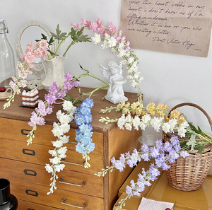 <span class=keywords><strong>Jacinthe</strong></span> de fleurs artificielles en soie bleue de haute qualité pour la décoration de la maison - Product Image 5