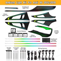 Kit de rénovation et d'amélioration ICarsin12V 6W avec éclairage d'ambiance LED en fibre de carbone pour Audi A6 C7 S6 RS6 2012-2018 Version Européenne