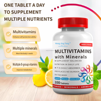 Complément alimentaire quotidien essentiel : comprimés de multivitamines et minéraux pour adultes, complexe vitaminique pour renforcer le système immunitaire