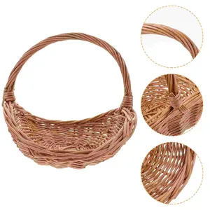 Panier tissé en rotin <span class=keywords><strong>de</strong></span> saule avec poignées panier <span class=keywords><strong>de</strong></span> service <span class=keywords><strong>de</strong></span> <span class=keywords><strong>cadeau</strong></span> et <span class=keywords><strong>de</strong></span> mariage en osier pour pique-nique <span class=keywords><strong>de</strong></span> <span class=keywords><strong>fruits</strong></span> stockage <span class=keywords><strong>de</strong></span> bonbons et <span class=keywords><strong>de</strong></span> nourriture <span class=keywords><strong>de</strong></span> Pâques - Product Image 4