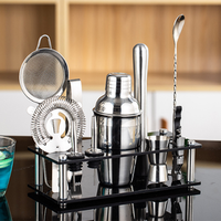 Ensemble d'outils de bar en acier inoxydable, kit de mélange de cocktails, accessoires professionnels pour barman, ensembles de cocktails en acier inoxydable