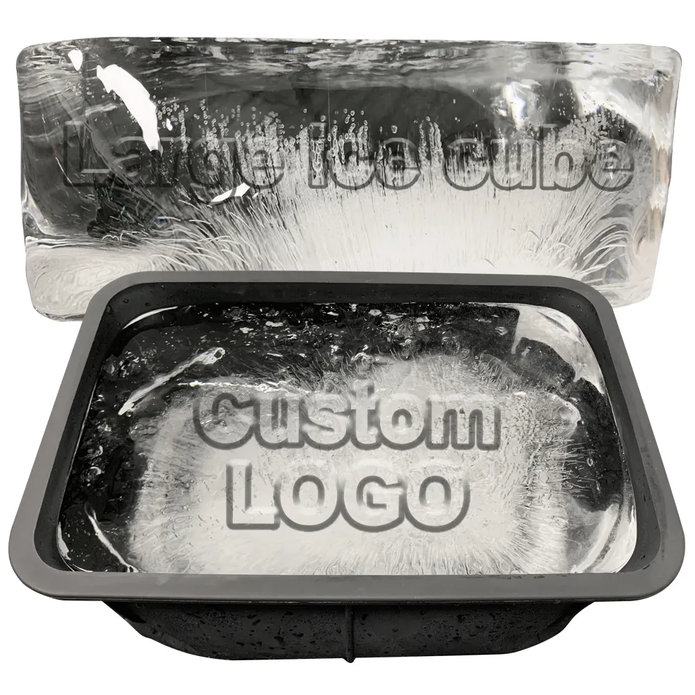 Logo personalizzato portatile a rilascio facile stampo per cubetti di ghiaccio stampi vassoi scatola creatore di cubetti di ghiaccio in silicone
