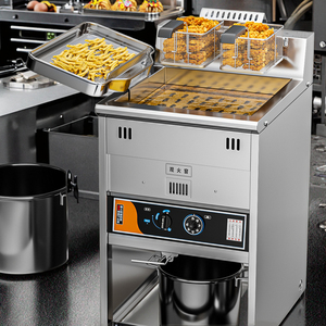 Aangepaste Commerciële Grote 45l Rechtop Gas Lpg Friteuse Met Temperatuurregeling Restaurant Hotel Verticale Kookmachine - Product Image 1