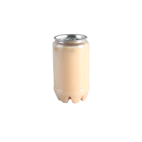 Gobelets en plastique transparent en forme de canette avec couvercle en aluminium, contenants à boisson réutilisables en PET pour jus, thé au lait et boissons froides