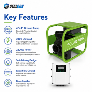 Brushless Large Flow Agricultural Irrigation Self-Priming <b>Pump</b> 4"x4" 300V 2200W <b>Solar</b> Ground <b>Pump</b> With Brass Impeller DC60-20-30 - Product Image 4
