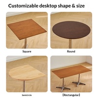 Table carrée en contreplaqué de bouleau et acier inoxydable pour café, glacier et mobilier de gastronomie - Vente en gros usine