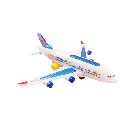 Cheap Price Kids Electric Toy Airplane Flashing Passenger Plane Assemble with LED A380 Airplane Educational Toy