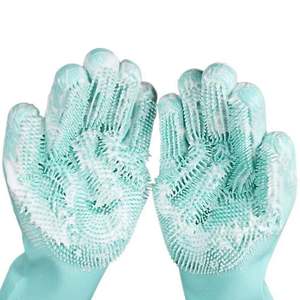 Gants de toilettage pour animaux de compagnie, pour le bain des chiens et des chats, gant de shampoing, éponge magique de nettoyage, éponge en silicone pour le détartrage des poils moyens - Product Image 4