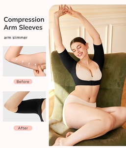 Ngắn Tay Áo Cánh Tay Nén Shapewear Bài Phẫu Thuật Mỏng Hơn Tay Áo Trở Lại Hỗ Trợ Shapewear Tops Cánh Tay Liền Mạch Lipo Nén - Product Image 3