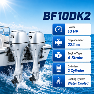 เครื่องยนต์ BF10DK2 10 แรงม้า สำหรับเรือยาง เรือประมง และเรือตรวจการณ์ แบบทริมมือ 2 สูบ 4 จังหวะ - Product Image 2