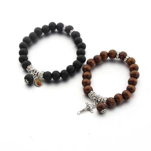 <span class=keywords><strong>Pulsera</strong></span> con cuentas <span class=keywords><strong>de</strong></span> madera para parejas, cuerda elástica <span class=keywords><strong>de</strong></span> aleación <span class=keywords><strong>de</strong></span> 10 mm con cuentas <span class=keywords><strong>de</strong></span> café negro, cruz <span class=keywords><strong>de</strong></span> Jesús, <span class=keywords><strong>pulsera</strong></span> <span class=keywords><strong>de</strong></span> <span class=keywords><strong>la</strong></span> Señora <span class=keywords><strong>de</strong></span> Guadalupe - Product Image 1
