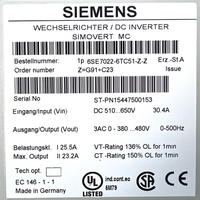 6SE7022-6TC51-Z Masterdrive MC Z = G91 C23 EA