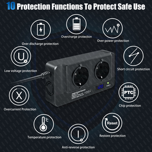 Onduleur auto monté voiture 200W onduleur DC à AC 200W puissance de crête AC EU Socket 4 USB accessoires allume-cigare 12V à 220V - Product Image 4