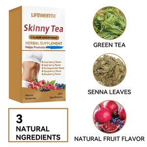 Lifeworth Private Label Sachet de thé détox à base de plantes 28 jours infusé aux vitamines pour adultes Emballage en boîte - Product Image 6