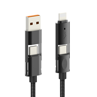 Câble de charge magnétique 4-en-1 pour ordinateur et téléphone portable - Charge rapide, multifonctionnel, rangement pratique